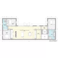 MAISON en U 135m2- changement de cuisine+ garage