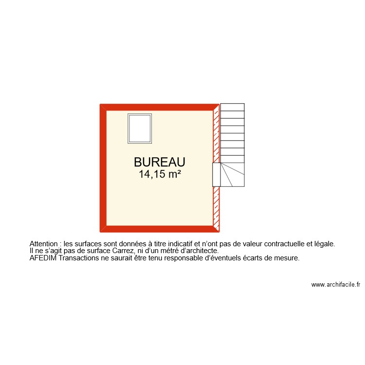 BI 10799 RDC NIVEAU 2. Plan de 1 pièce et 14 m2