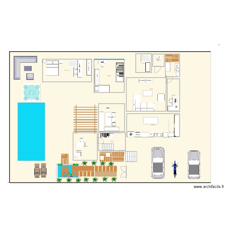 maison pièces par pièces. Plan de 0 pièce et 0 m2