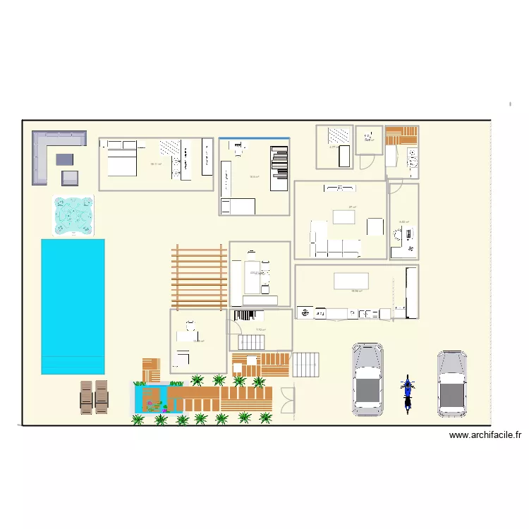maison pi&egrave;ces par pi&egrave;ces. Plan de 