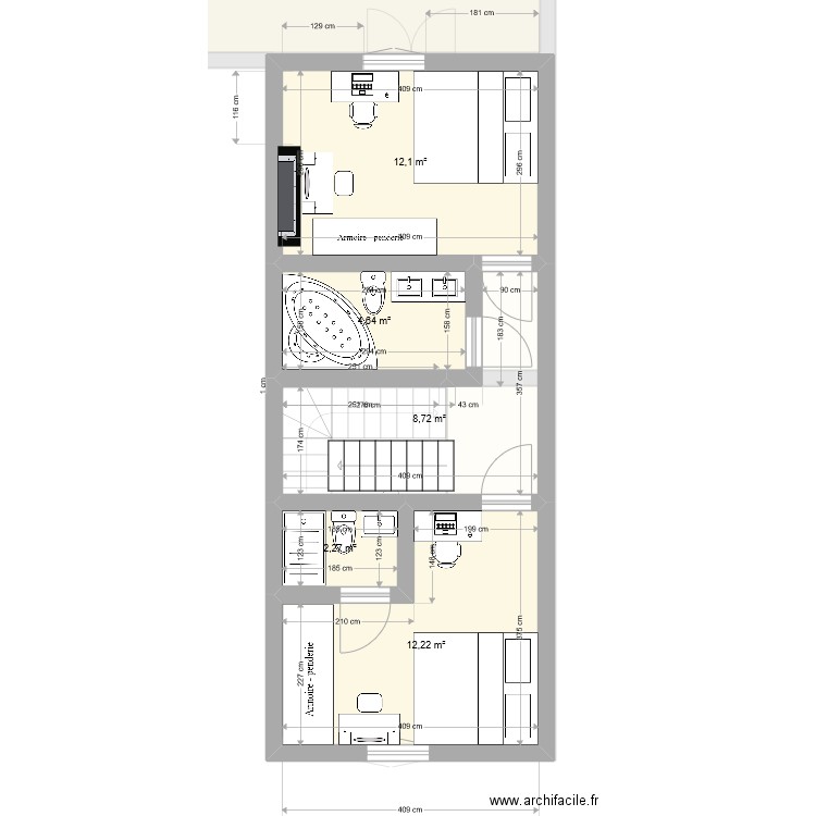 Projet LIMAS. Plan de 12 pièces et 171 m2