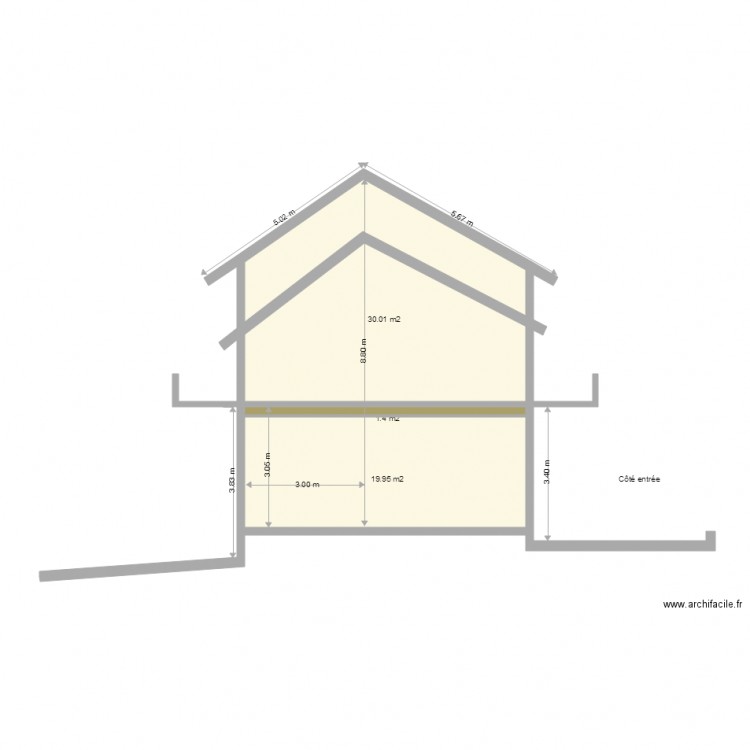 Façade vu côté l ouest avec des balcons. Plan de 0 pièce et 0 m2