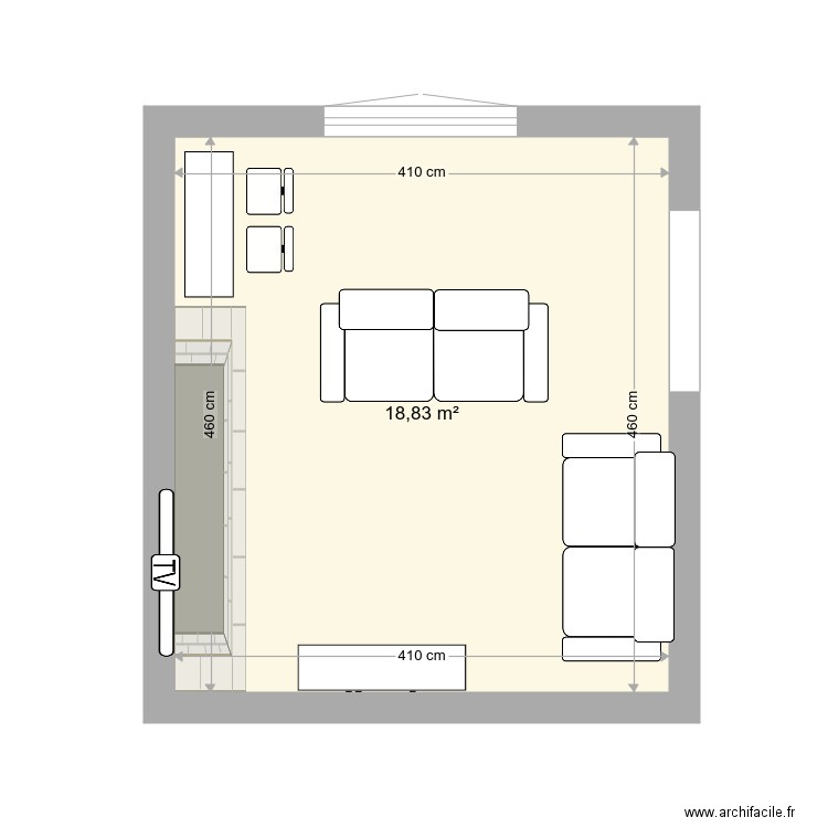 Salon2. Plan de 1 pièce et 19 m2