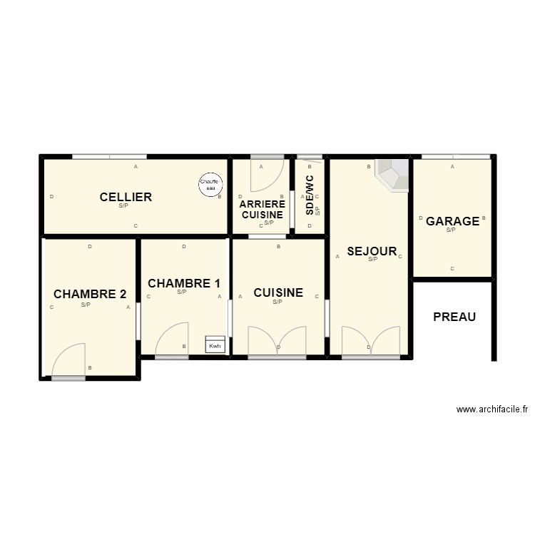 SIMONIN PLAN. Plan de 8 pièces et 47 m2