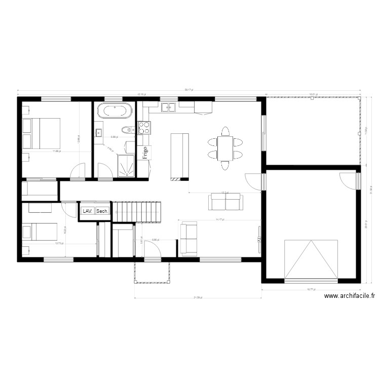 Perreault RDC et garage. Plan de 0 pièce et 0 m2