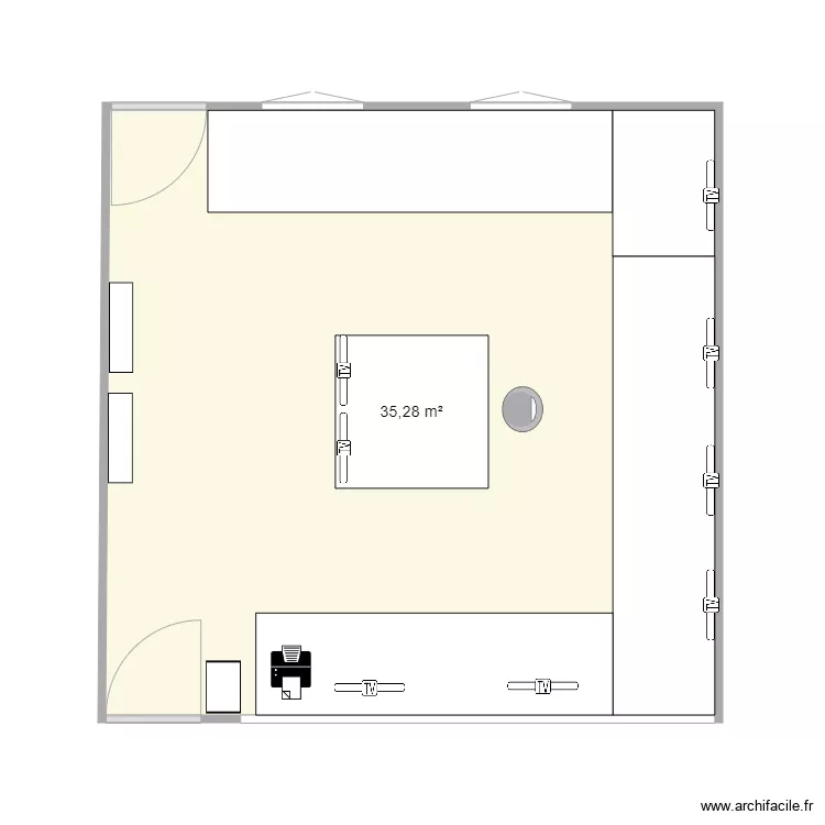 BUREAU RHUM. Plan de 