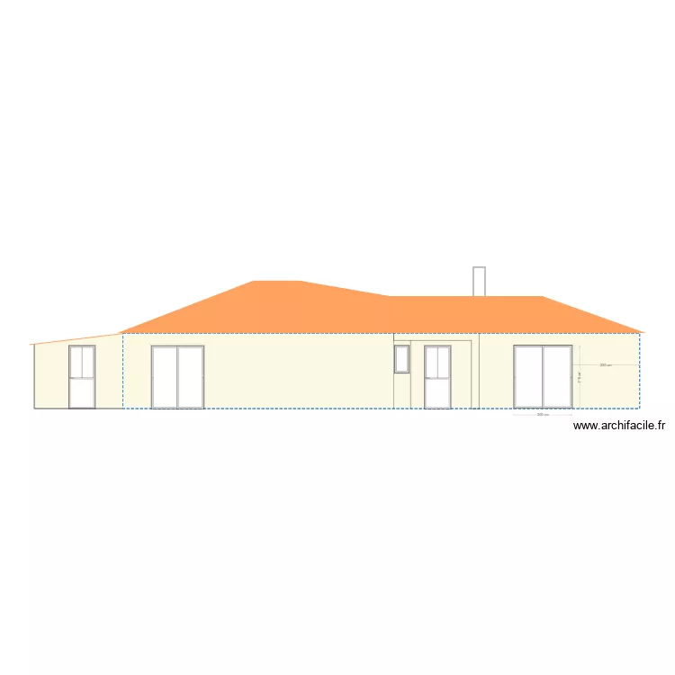 Fa&ccedil;ade Maison Ouest Avant. Plan de 