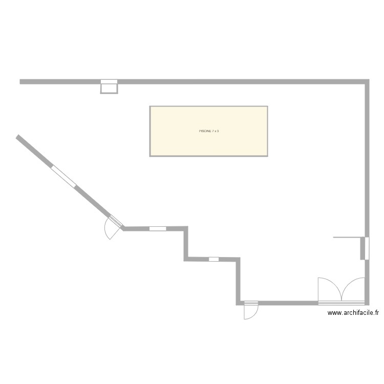 piscine. Plan de 1 pièce et 20 m2