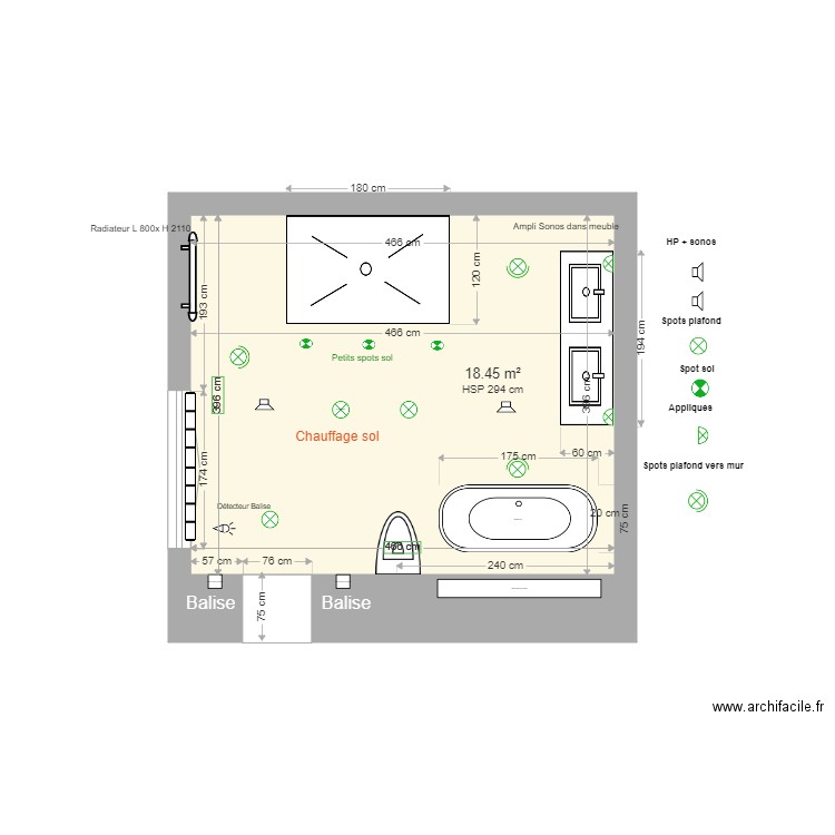 Salle de Bain Mélanie Version 1 DEFINITIF 161020. Plan de 0 pièce et 0 m2
