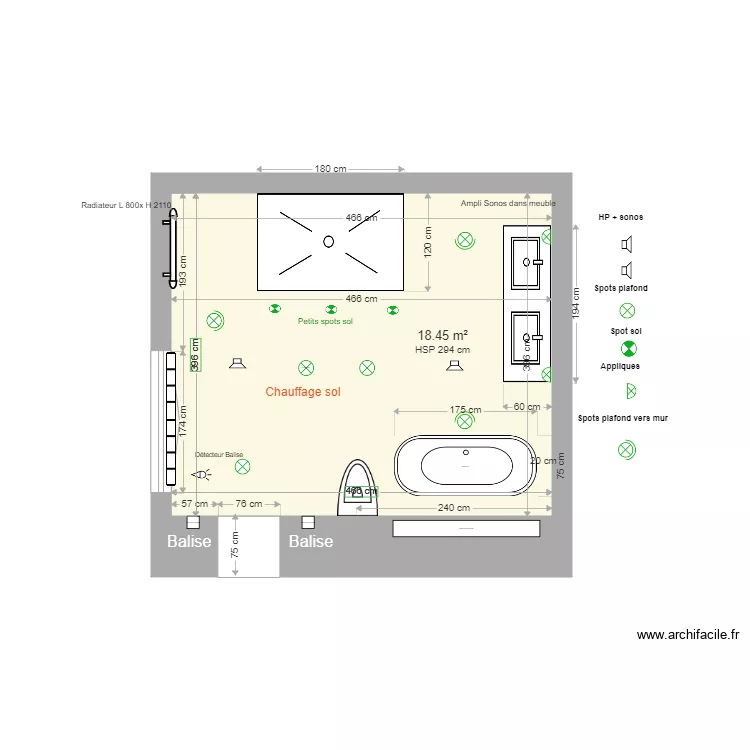 Salle de Bain M&eacute;lanie Version 1 DEFINITIF 161020. Plan de 