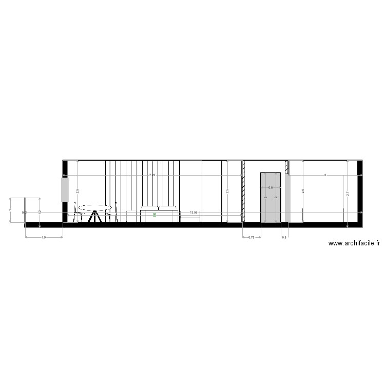 Coupe appartement montagne. Plan de 0 pièce et 0 m2