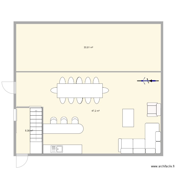 etage hangar v2. Plan de 0 pièce et 0 m2