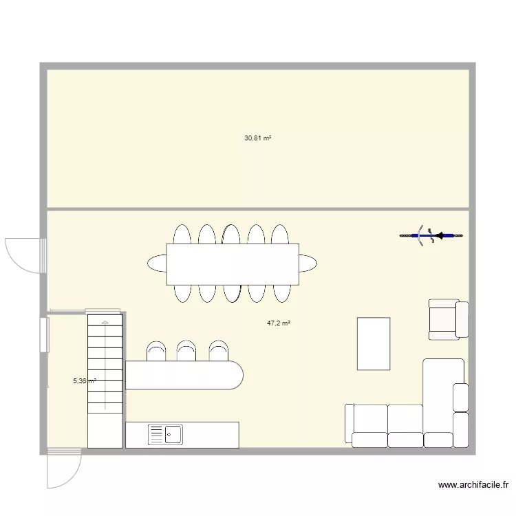 etage hangar v2. Plan de 
