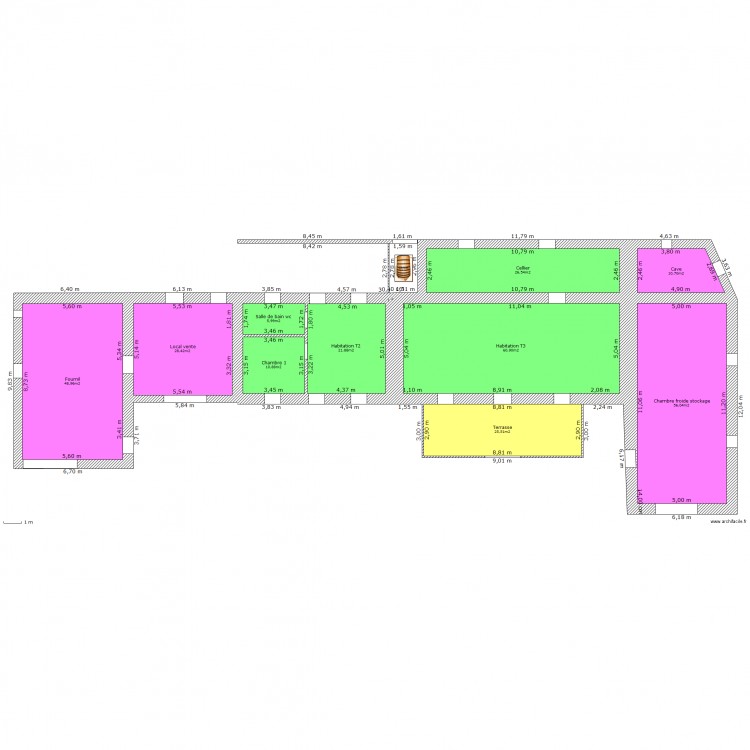 Bloc bâtiments principaux. Plan de 0 pièce et 0 m2