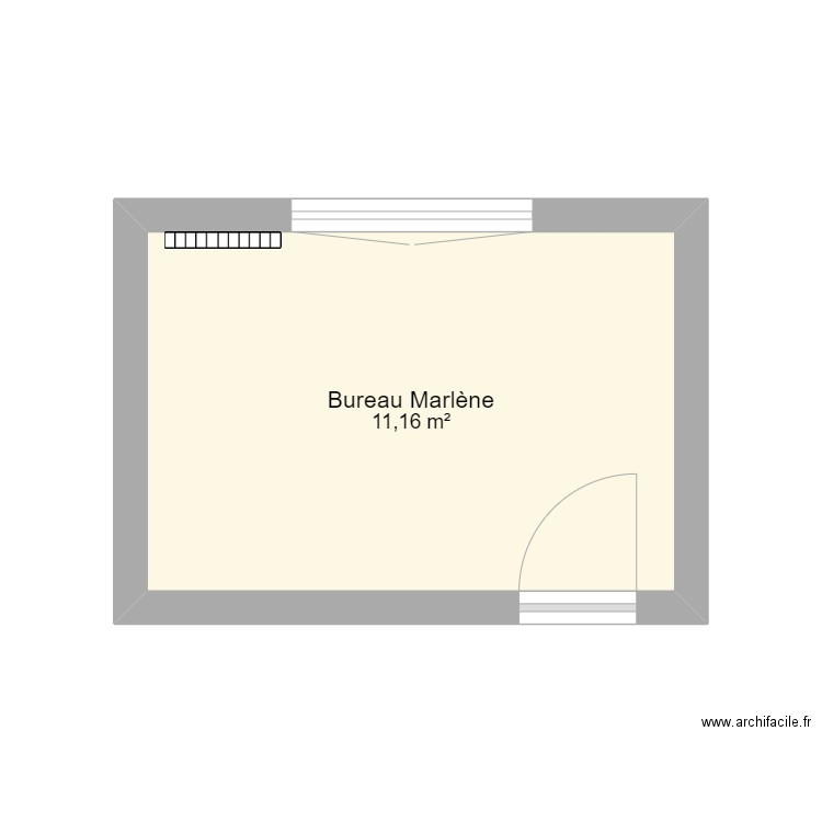 Bureau Marlène. Plan de 1 pièce et 11 m2