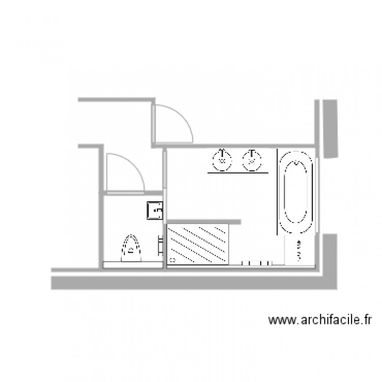 SALLE DE BAINS WC modifie. Plan de 0 pièce et 0 m2