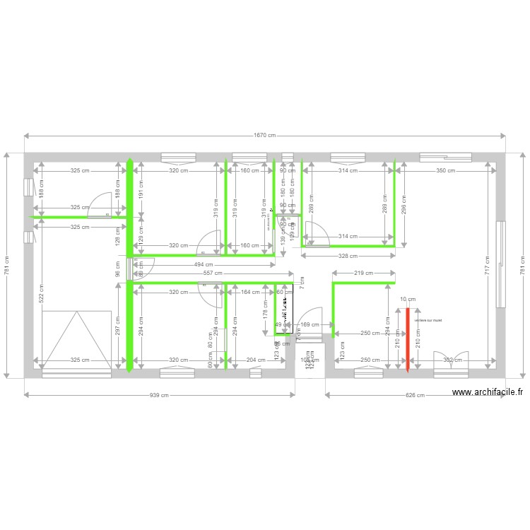 PELESTOR CLOISONS. Plan de 8 pièces et 109 m2