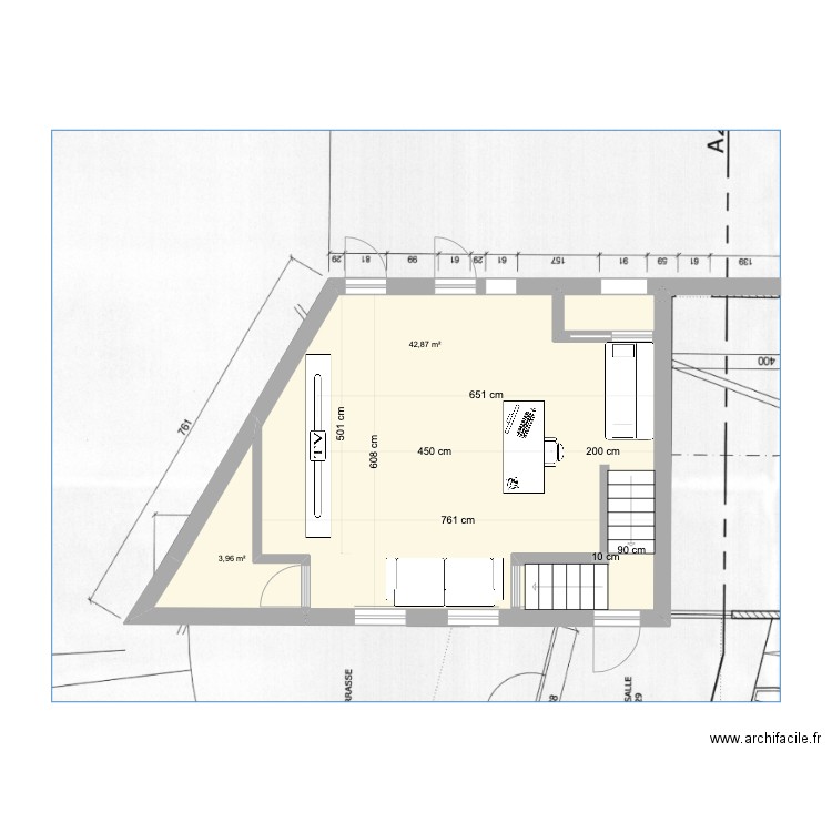 Bierges - Montage_son -v7. Plan de 2 pièces et 47 m2