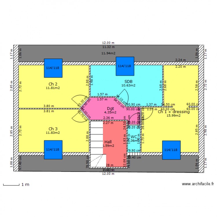 AUBIN Etage. Plan de 0 pièce et 0 m2