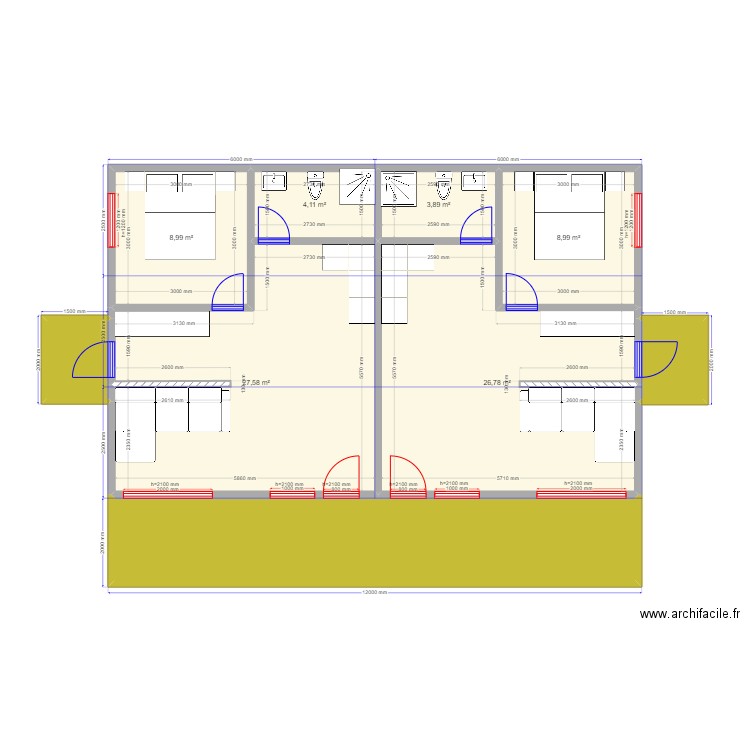 Керчь 7 5 12 боковые входы. Plan de 0 pièce et 0 m2