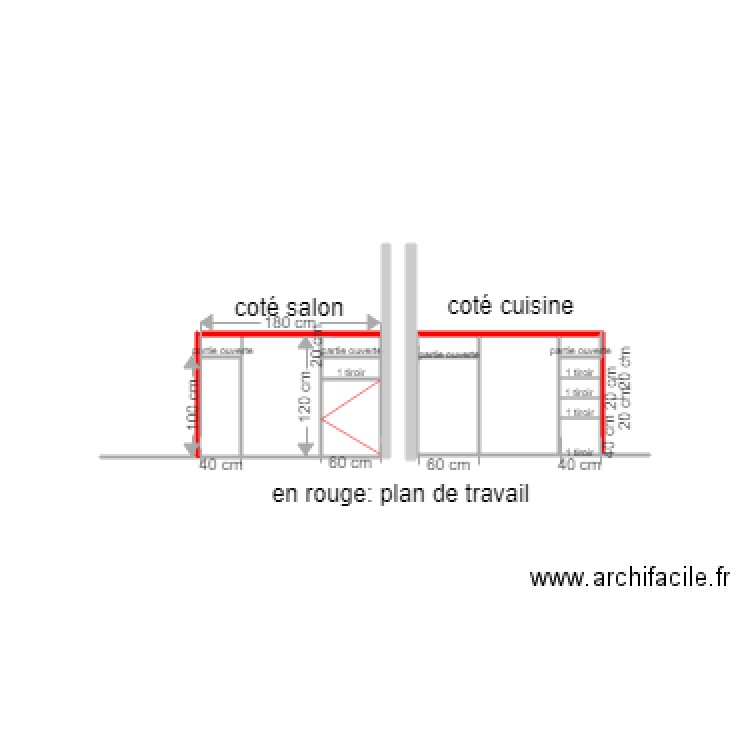 meubles en Profondeur 37. Plan de 0 pièce et 0 m2