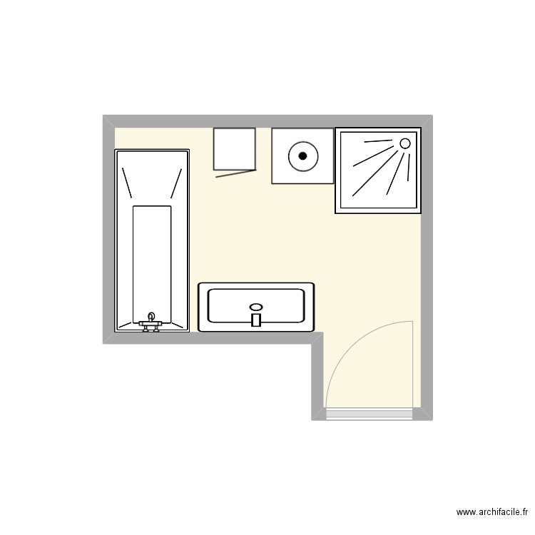 Sdb Estelle. Plan de 1 pièce et 6 m2