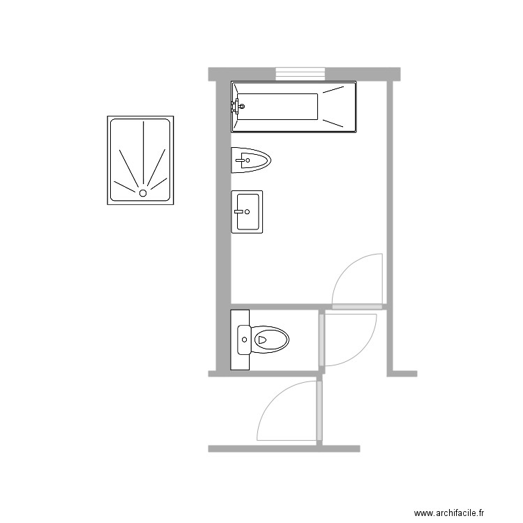 Salle de Bains existant. Plan de 0 pièce et 0 m2