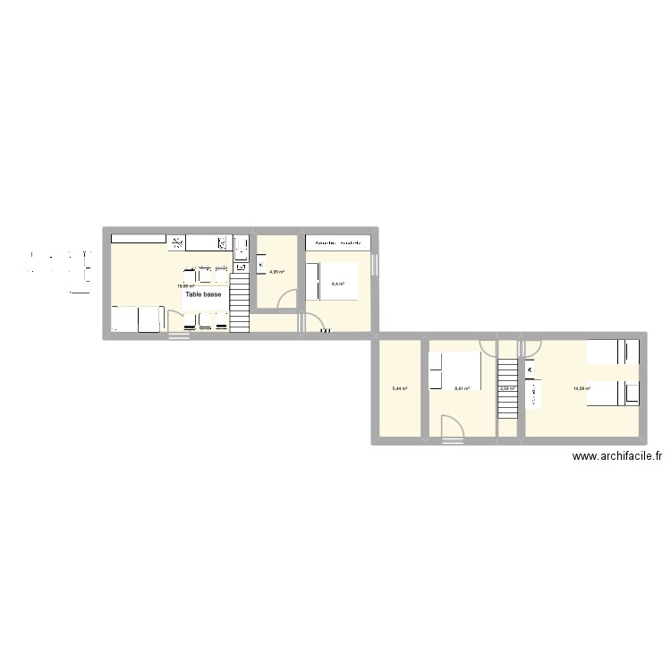 HOURTIN. Plan de 7 pièces et 63 m2