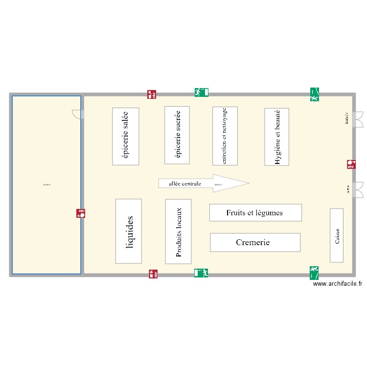epicerie bio. Plan de 0 pièce et 0 m2