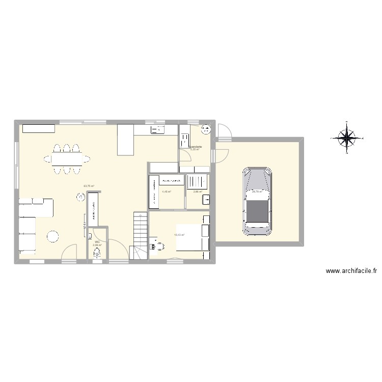 Maison 2. Plan de 7 pièces et 119 m2