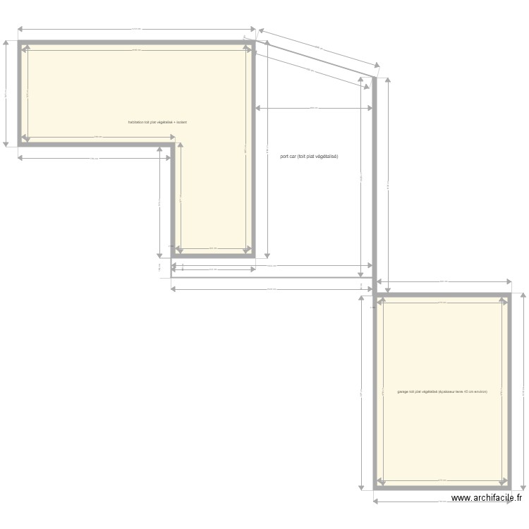 toit plat la plantade. Plan de 0 pièce et 0 m2