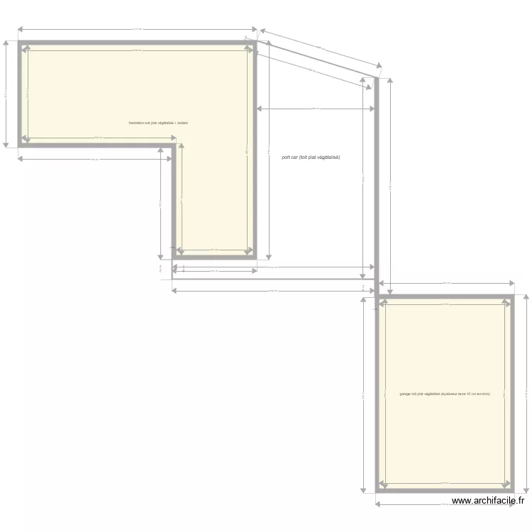 toit plat la plantade. Plan de toit plat la plantade. Plan de