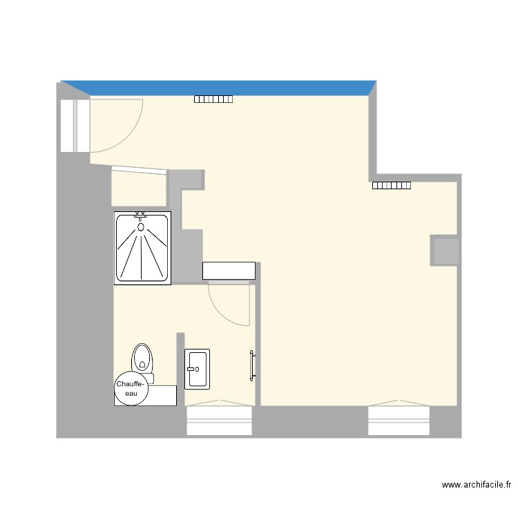 Cave aménagée. Plan de 4 pièces et 27 m2