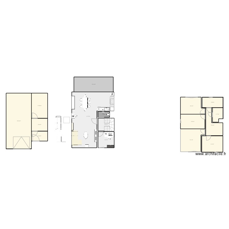 test1rob 1er étage. Plan de 16 pièces et 198 m2