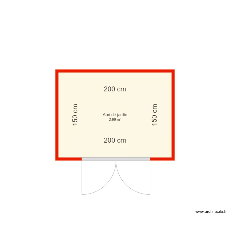 BI  5003 Annexe abri de jardin c&ocirc;t&eacute;. Plan de 