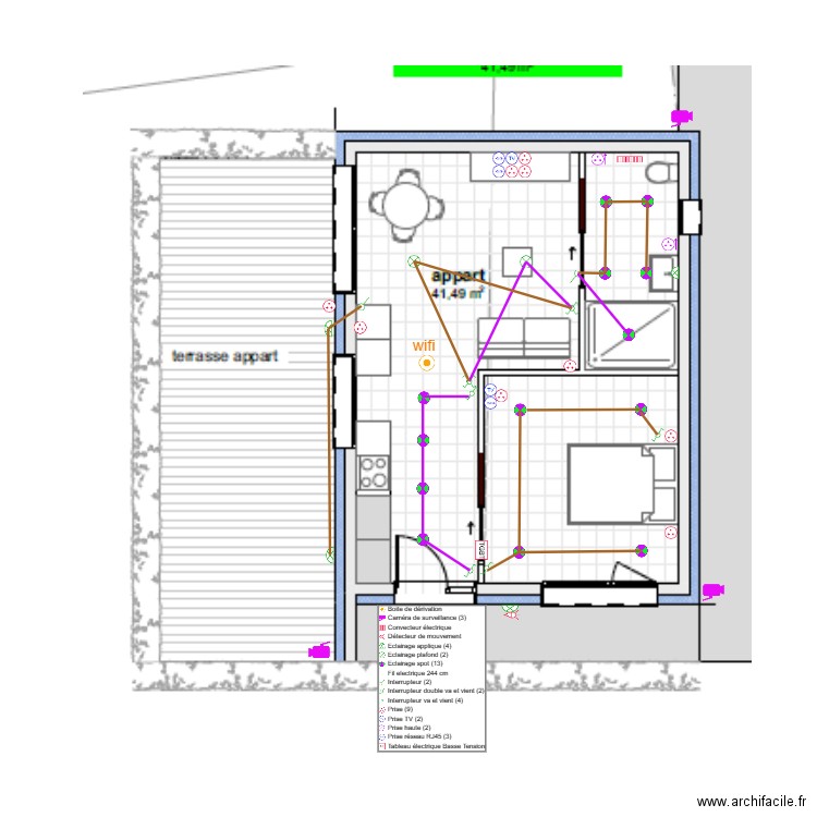 LAVEAU-PLAN ELECTRIQUE RDC ZONE 3. Plan de 0 pièce et 0 m2