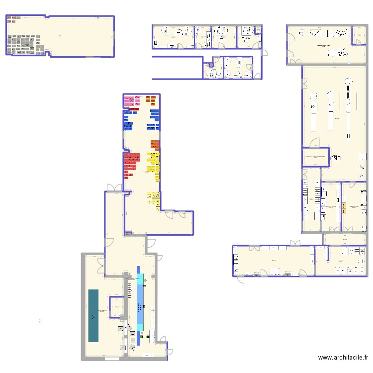 Projet Cuisines HL v13. Plan de 26 pièces et 1100 m2