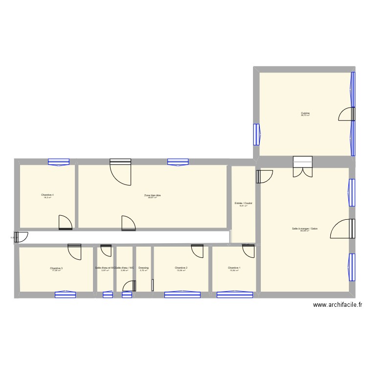 Plan 2. Plan de 13 pièces et 226 m2