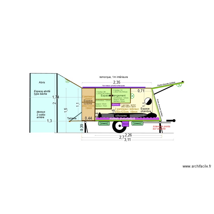 Ma remorque vraie 13. Plan de 1 pièce et 0 m2