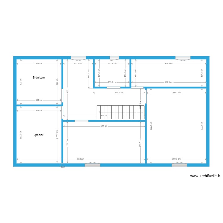 Haour Etage. Plan de 6 pièces et 85 m2