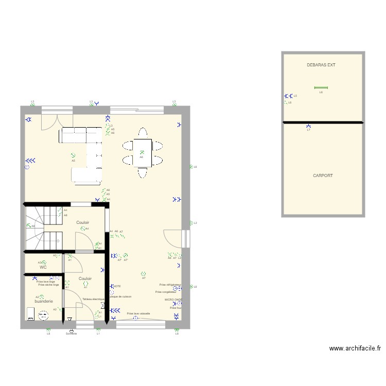 PLAN REZ PAM ET FANY. Plan de 0 pièce et 0 m2