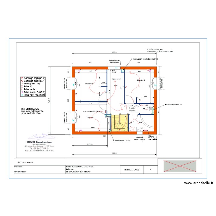 plan elec CISSOKO étage. Plan de 0 pièce et 0 m2