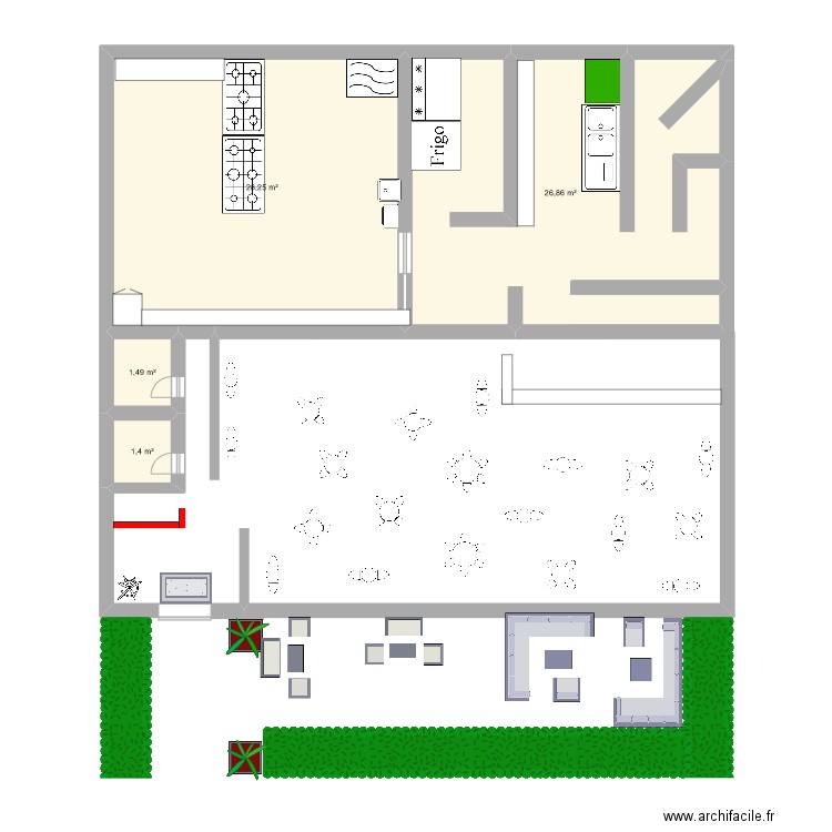 projet bts plan. Plan de 4 pièces et 58 m2