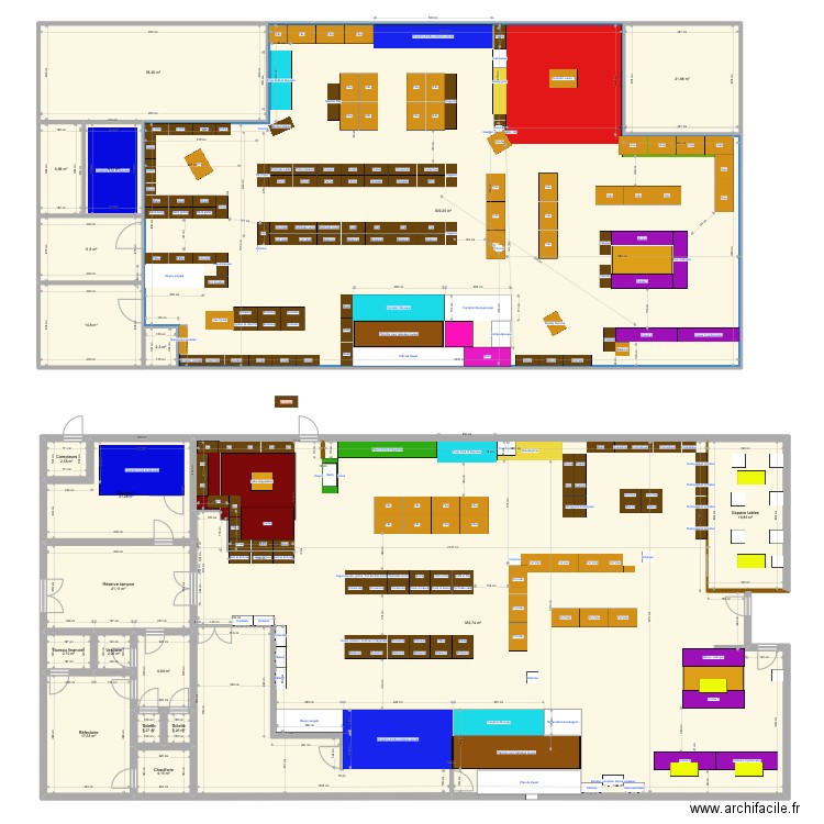 Plan final 20/02/23 avec découpe supplémentaire. Plan de 20 pièces et 850 m2