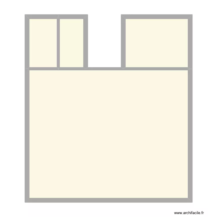 RDC. Plan de 4  et 93 m²