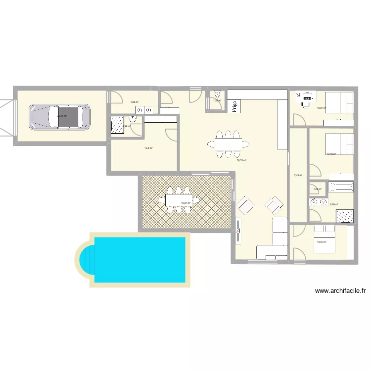 Essai 1. Plan de 13 et 166 m² Essai 1. Plan de 13 et 166 m²