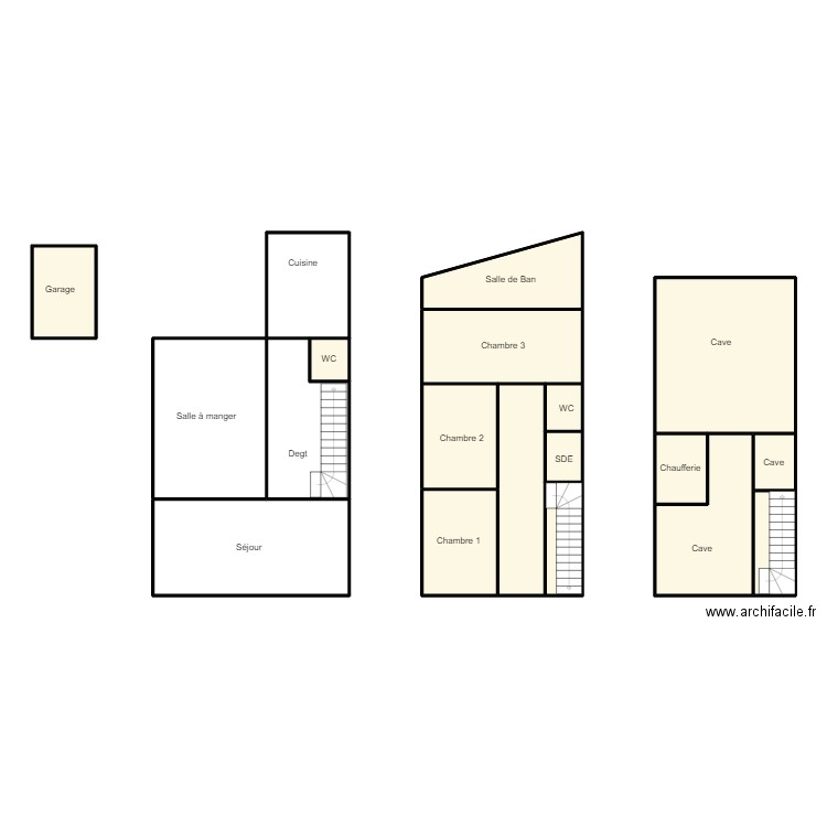 Plan Laurent - richard. Plan de 19 pièces et 159 m2