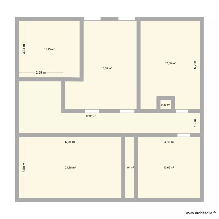 surface poutre. Plan de 8  et 102 m²