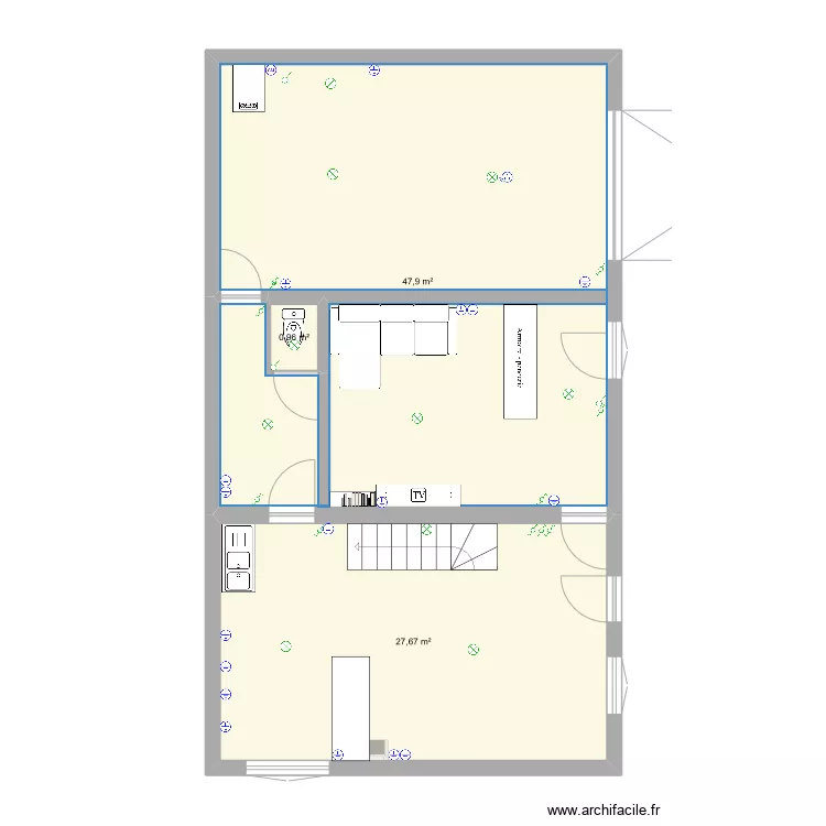 maison bas . Plan de 
