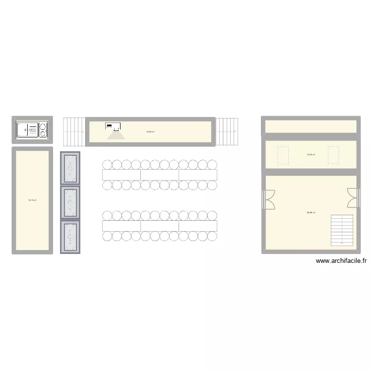 salle. Plan de 6 pièces et 94 m²